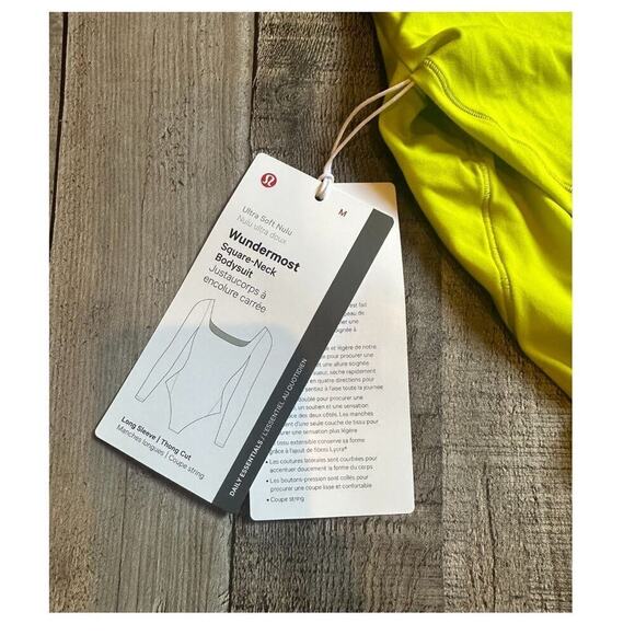 Wundermost Ultra-Soft Nulu Square-Neck Long-Sleeve Bodysuit | Lichen Lime - XS - Picture 9 of 13